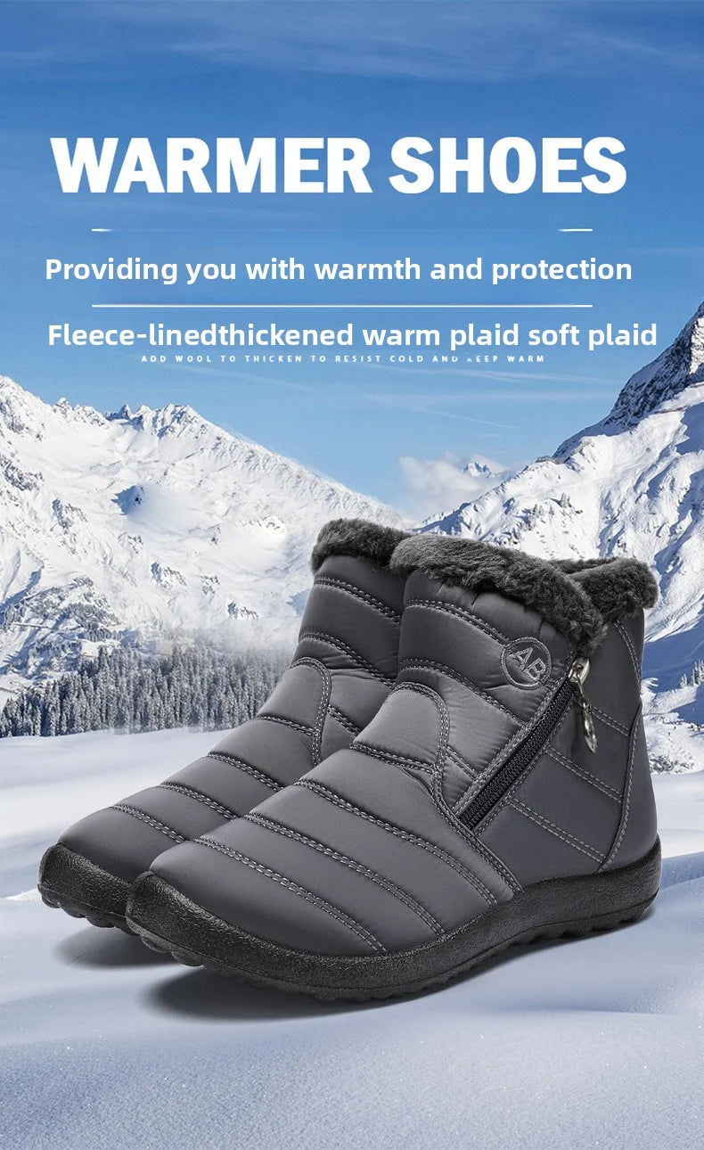Women's Boots Women's Ankle Boots With Fur Winter Shoes Women Low Heels Winter Boots Snow Waterproof Botas Mujer Winter Footwear