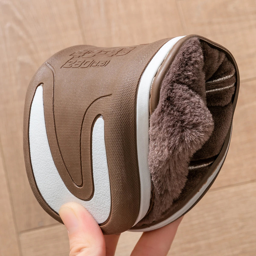 House Slippers for men Warm Memory Foam Soft Cushion Living Room Non Slip Indoor Comfortable Male Winter Bedroom Shoes Home ﻿