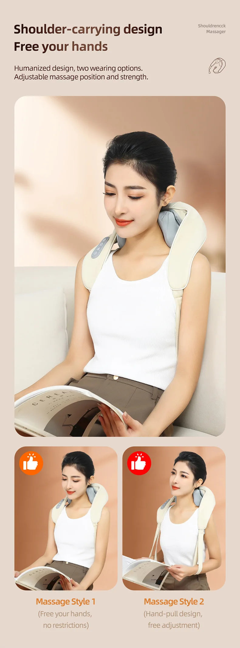 Neck Massager with Heat, Shoulder Massager, Shiatsu Neck and Back Massager, Muscle Pain Relief-Office, Home & Car