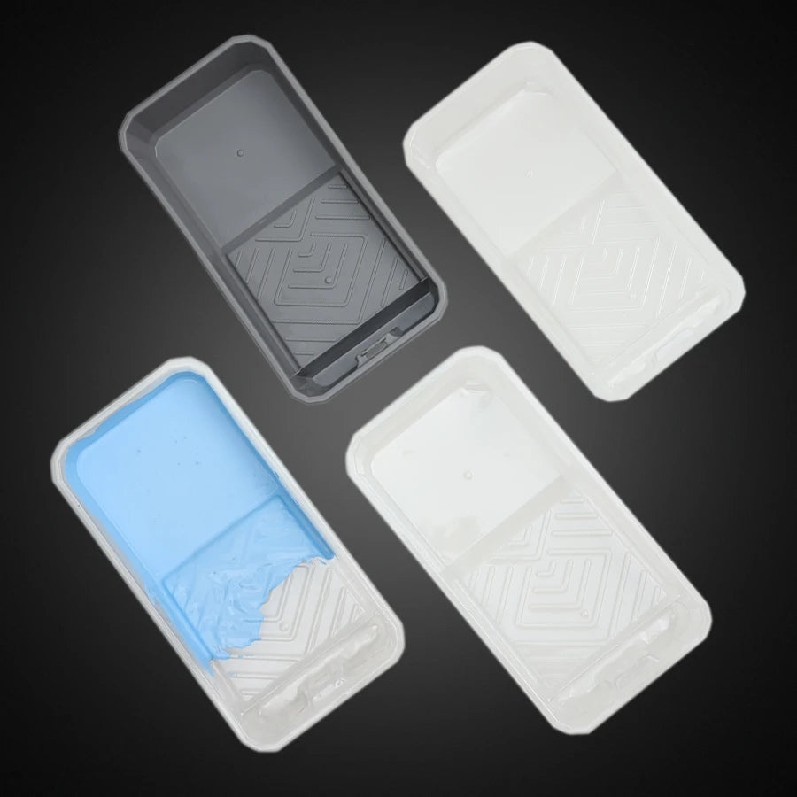 4-piece set of economical paint trays with 3 disposable liners for convenient and time-saving quick construction.