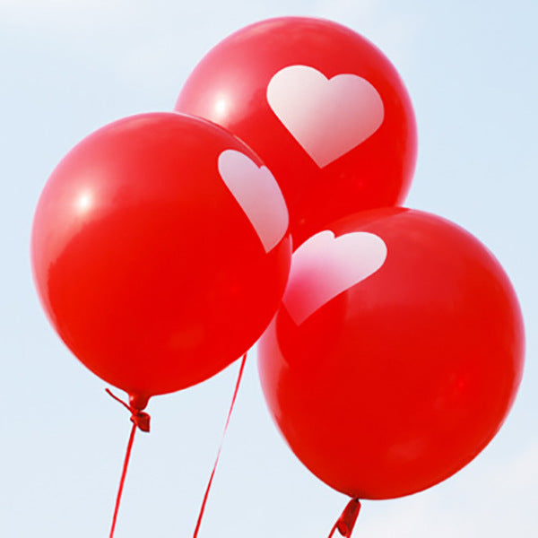 6Pcs Red/White Anniversary Heart Love Spiral Swirl Hanging Garland Balloon Straws for Valentine's Day Wedding Party Decorations