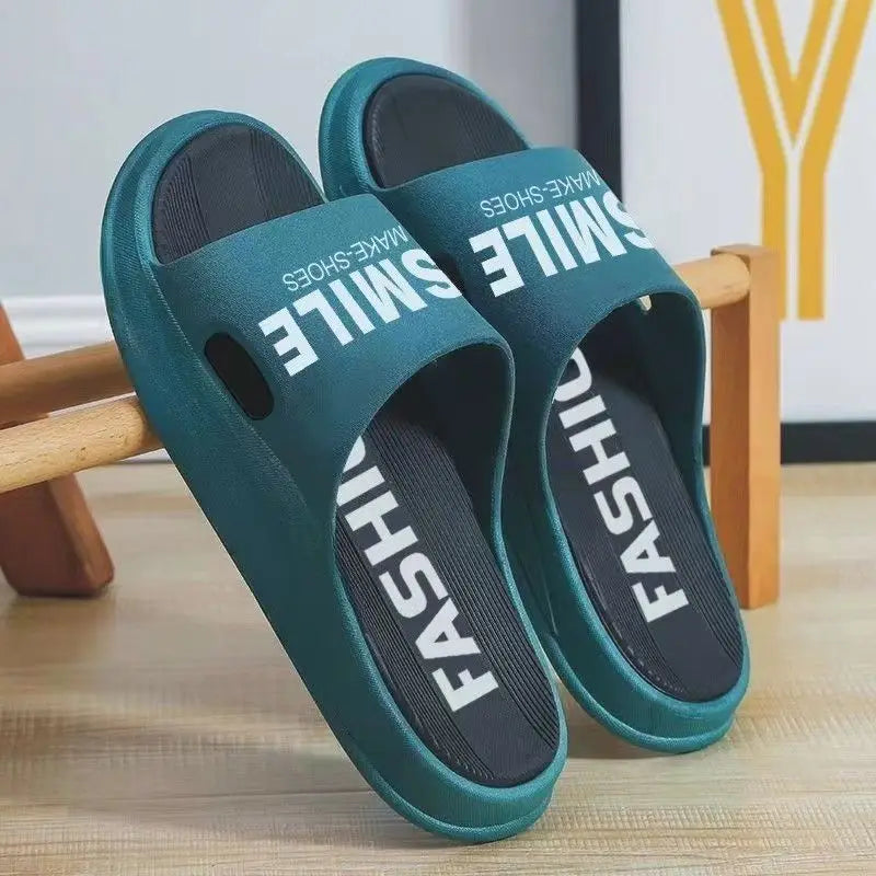 Men's Slippers 2025 New Thick Bottom Trendy Casual Indoor Outdoor Double Wear Bathroom Indoor Bathing Anti-Slip