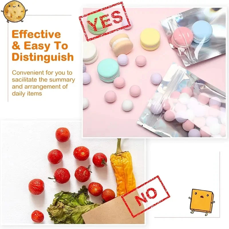100pcs Holographic Resealable Mylar Bags Ziplock Candy Suger Tee Jewelry Beauty Storage Bag