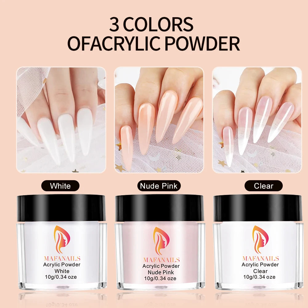 Crystal Powder Set Nail Acrylic Powder and Liquid Monomer Nails Art Decoration For Manicure Crystal Nail Glitter 3D Nail Tools