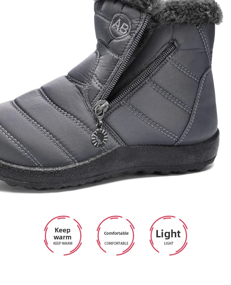 Women's Boots Women's Ankle Boots With Fur Winter Shoes Women Low Heels Winter Boots Snow Waterproof Botas Mujer Winter Footwear