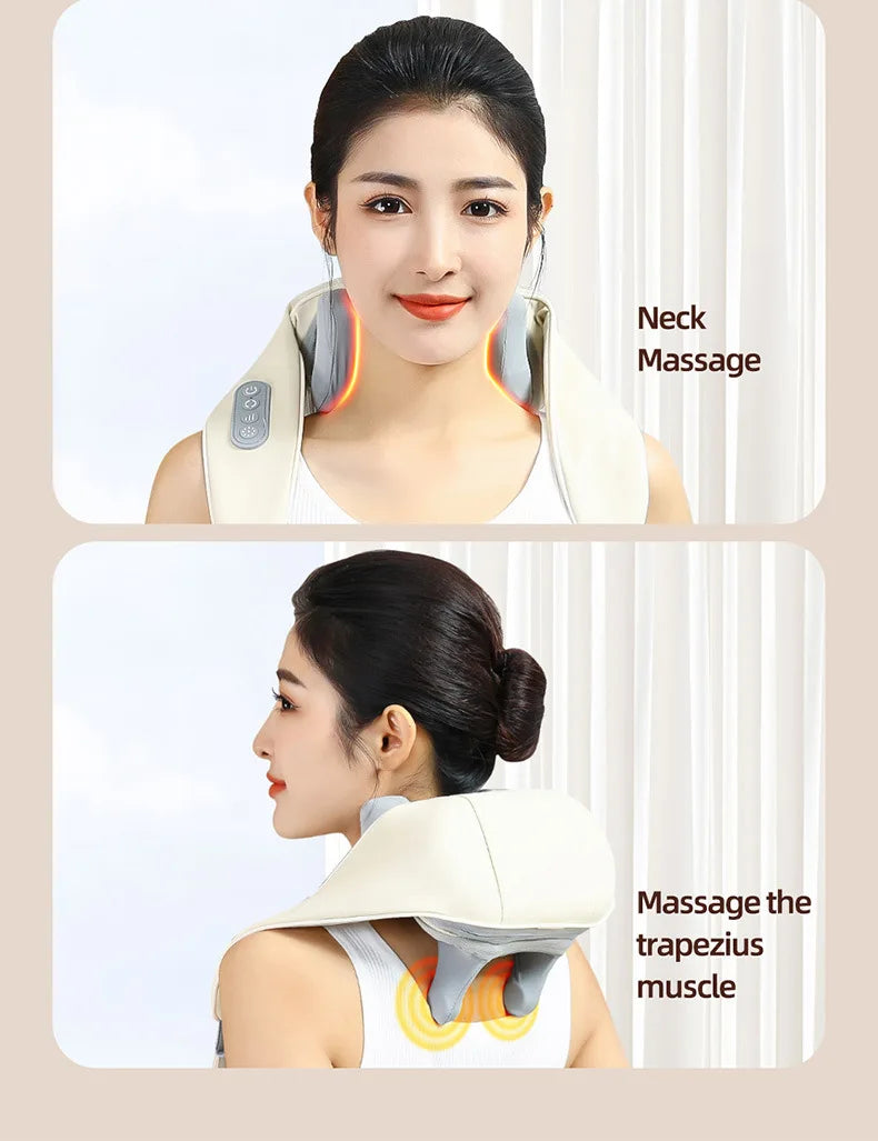 Neck Massager with Heat, Shoulder Massager, Shiatsu Neck and Back Massager, Muscle Pain Relief-Office, Home & Car