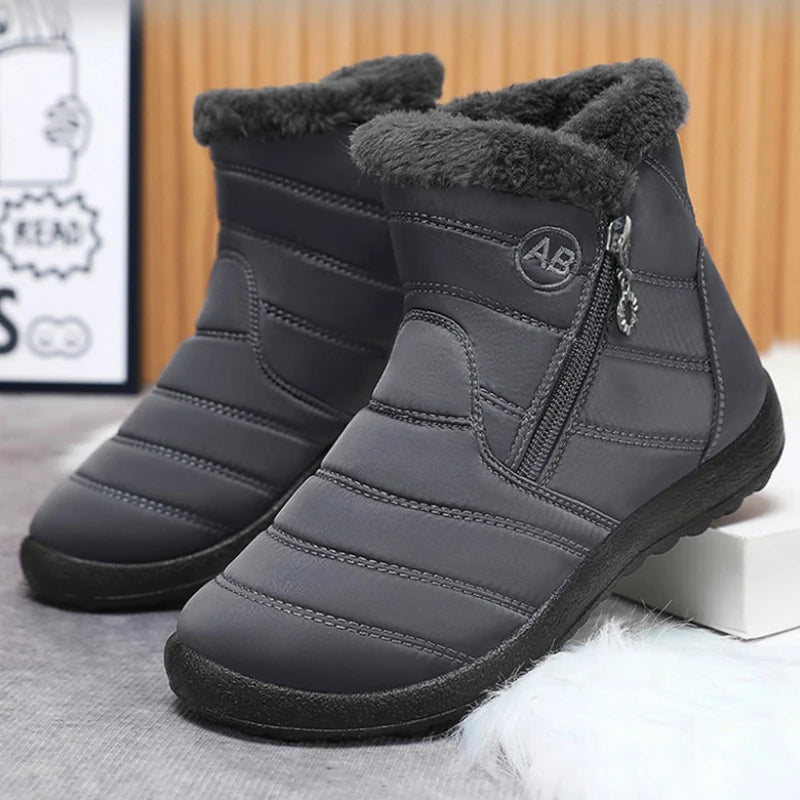 Women's Boots Women's Ankle Boots With Fur Winter Shoes Women Low Heels Winter Boots Snow Waterproof Botas Mujer Winter Footwear