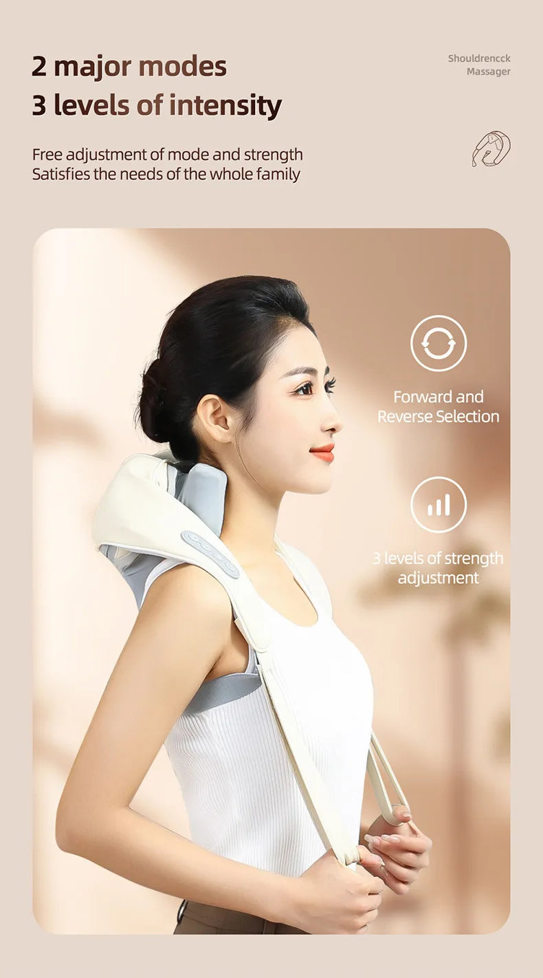 Neck Massager with Heat, Shoulder Massager, Shiatsu Neck and Back Massager, Muscle Pain Relief-Office, Home & Car