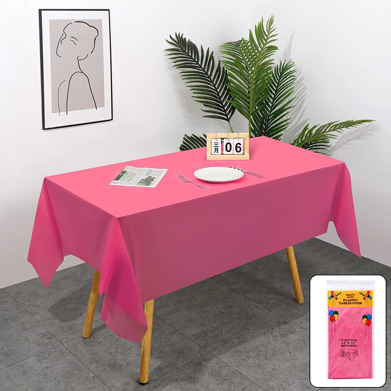 Premium Disposable Table Cloth 54 x 108 Inch Table Cloths for Parties Decorative Tablecloths for Rectangle Tables White