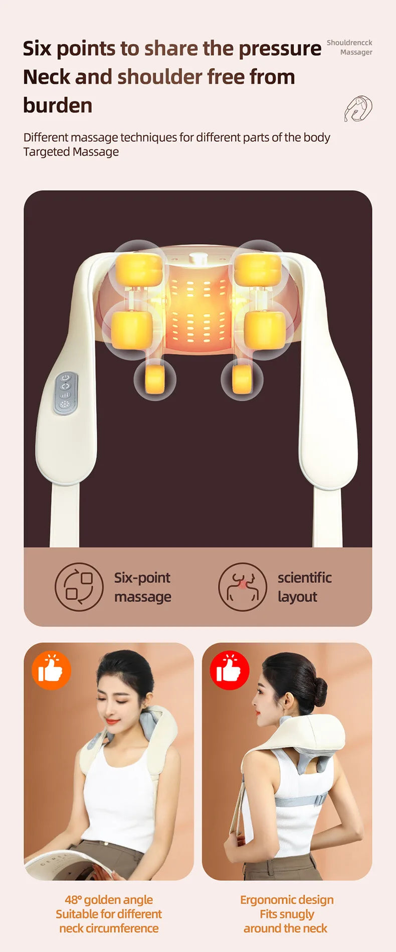 Neck Massager with Heat, Shoulder Massager, Shiatsu Neck and Back Massager, Muscle Pain Relief-Office, Home & Car