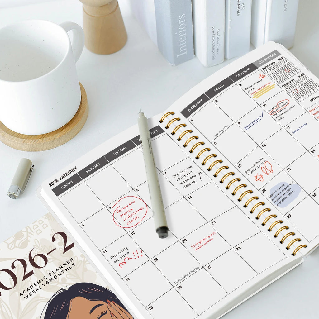 2026-2027 A5 Weekly & Monthly Planner – Jan 2026 to Dec 2027 Spiral Organizer with Calendar & Notes, School & Office Supplies