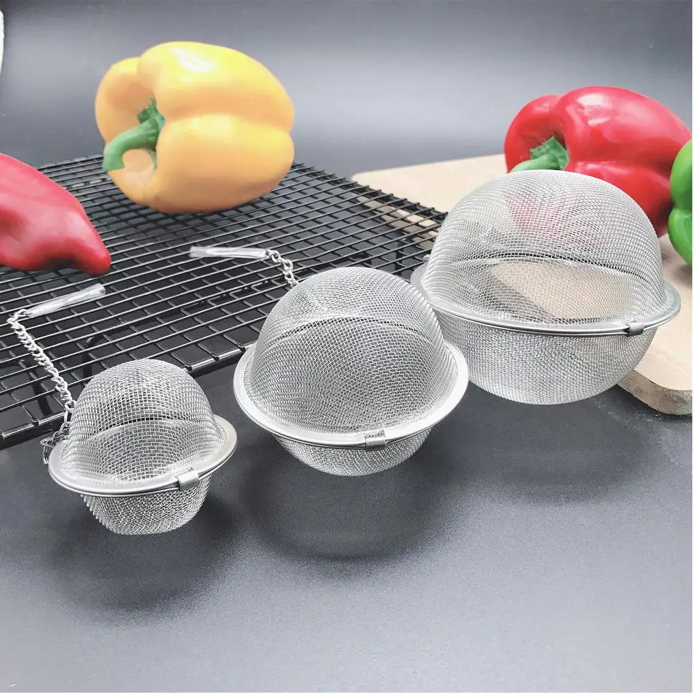 Tea Ball Stainless Steel Tea Infuser Stainless Steel Mesh Tea Ball Tea Strainers With Chain Seasoning Spices Strainers Filters