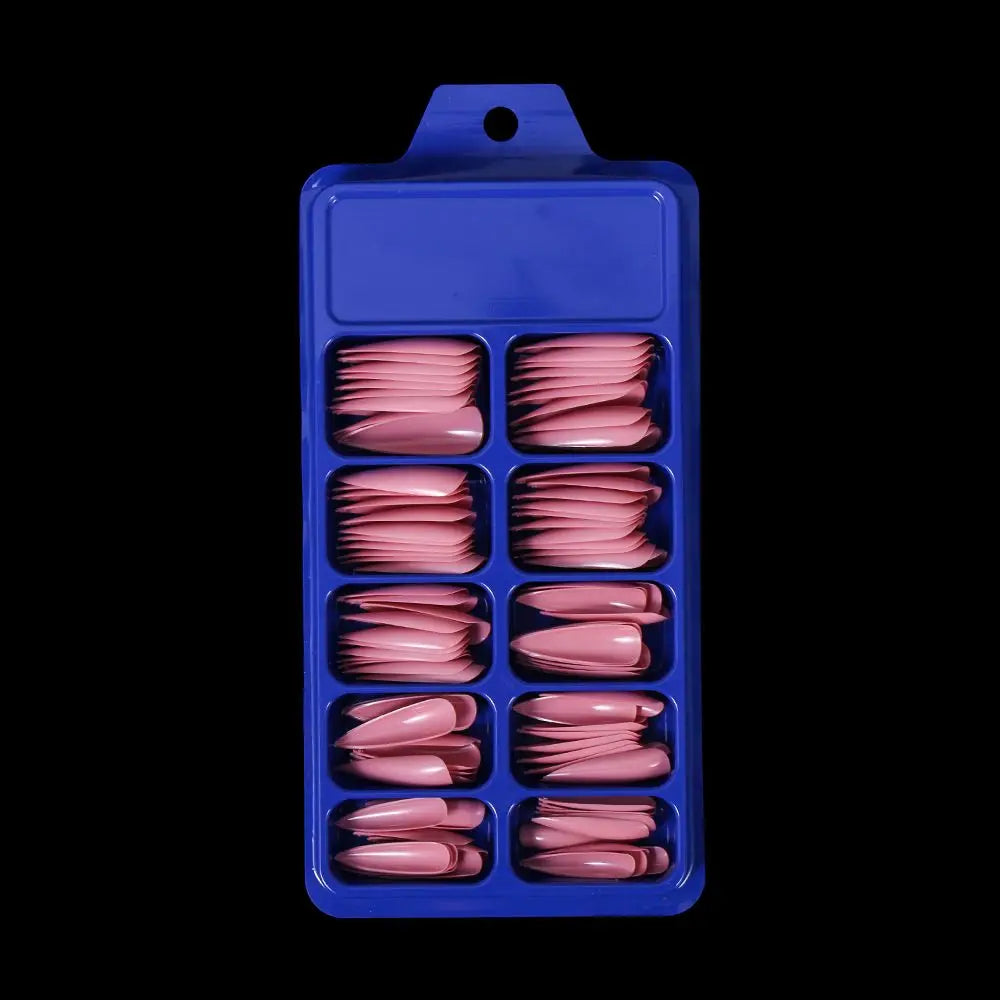 100 PCS/Box Solid Colour False Nail Tips Fake Nails Art Long Stiletto Acrylic Manicure DIY Tools Full Style 20Colors