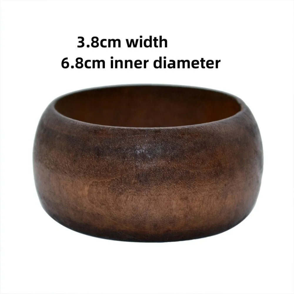 Elegant New Wide Wooden Bangles Round Geometric Square Bracelets Thick Women Bangles Girl Jewelry Accessories Girl Ladies Gift