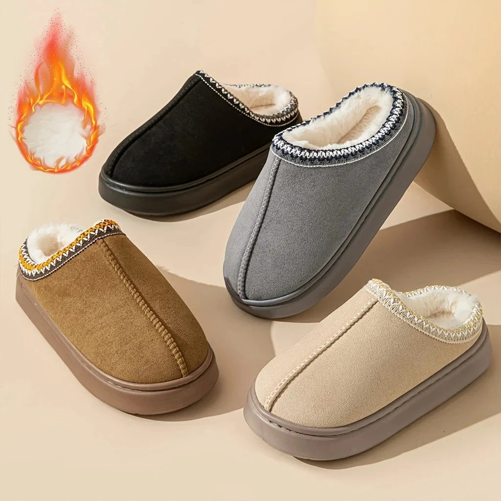 Women's Comfort Slippers Soft Sole Winter Warm Indoor Outdoor Shoes Elegant Couple Style For Home Bedroom Living Room Office