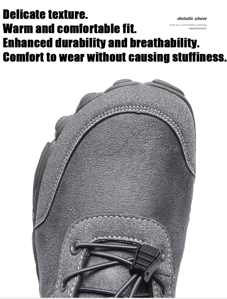Boots Men's Non-Slip Casual Walking Shoes Wear-Resistant Mountain Hiking Sneaker Outdoor Winter Warm Cotton Shoes