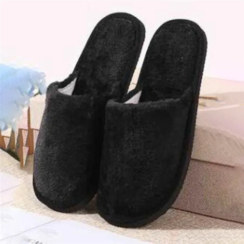 Soft Plush Cotton Cute Slippers Shoes Couple Unisex Non-Slip Floor Indoor Home Furry Slippers Women Shoes For Bedroom