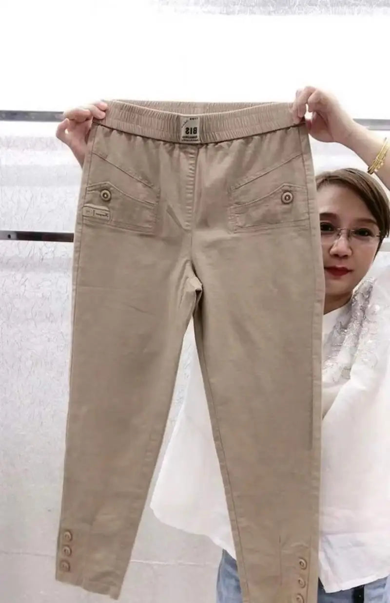 Cotton Linen Women's Loose Fit Casual Pants Thin Slimming Harlan Style High Waist Nine Points Commuter Fashion Spring 2023