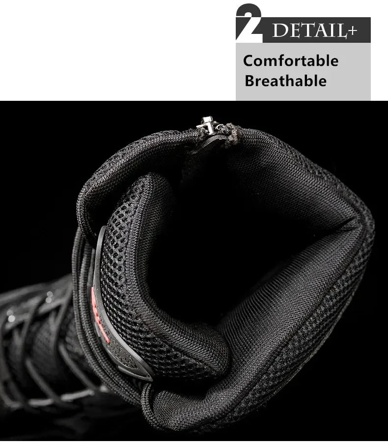Black Boots Men High-quality Brand High Top Boots Desert Combat Men's Hiking shoe Outdoor Shoes Anti Slip Hiking Ankle Boots