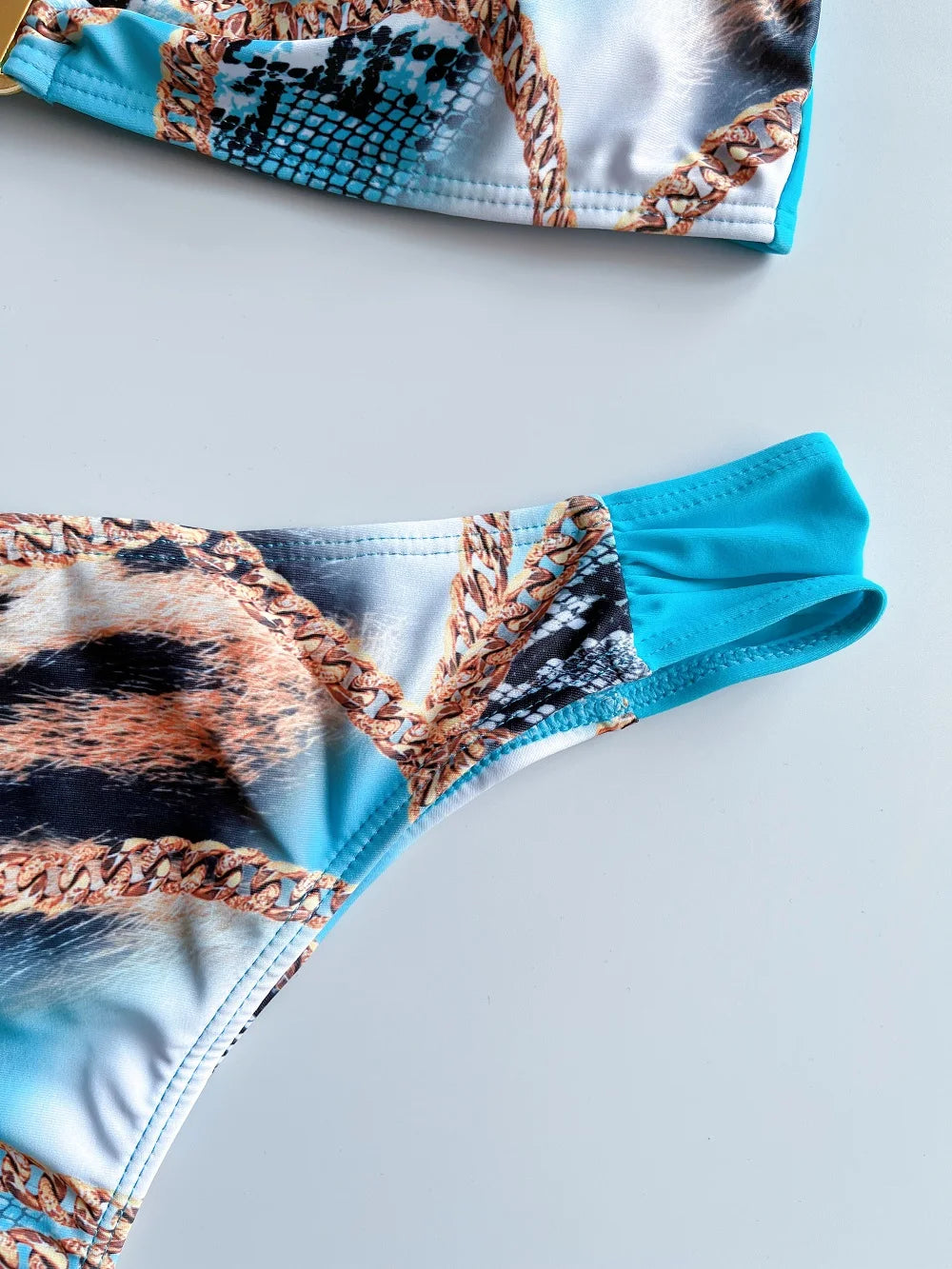 Bathing Suit Women Print Sexy Bikinis Set Patchwork Beachwear Summer Strapless Swimsuit 2026 Two-pieces Swimwear Biquinis
