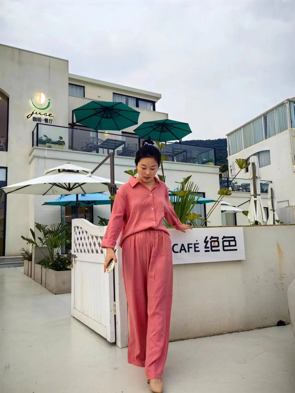 Women Linen Casual Shirt 2 Pieces Set Fashion Lapel Long Sleeve Button Blouse And Trousers Outfits Loose Wide Leg Pants Suits