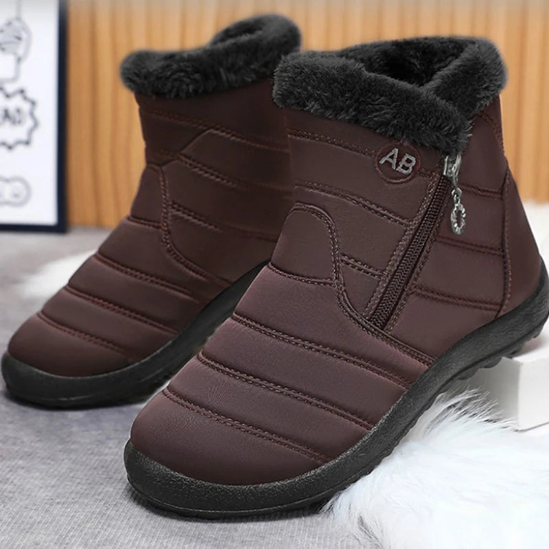 Women's Boots Women's Ankle Boots With Fur Winter Shoes Women Low Heels Winter Boots Snow Waterproof Botas Mujer Winter Footwear