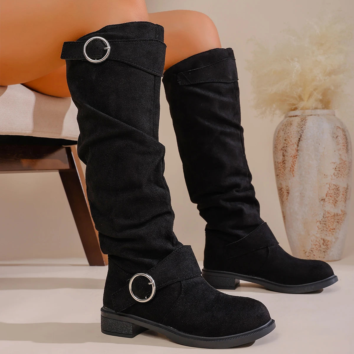 2025 autumn and winter new retro minimalist fashion boots fashionable and comfortable women's boots