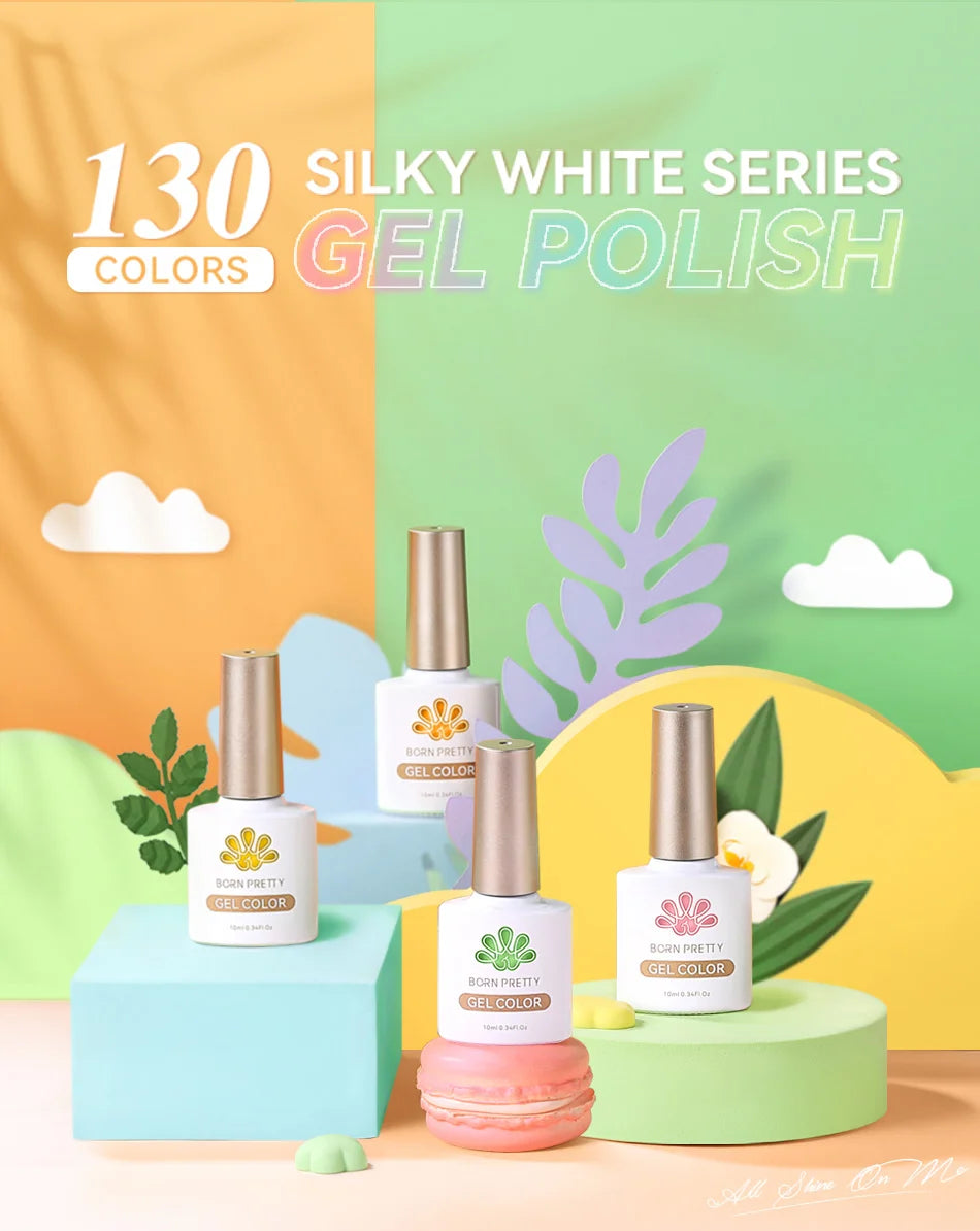 BORN PRETTY 10ml Gel Nail Polish Gel 130 Colors Semi Permanent Solid Nail Gel Varnish Soak Off UV Gel for Base Top Coat