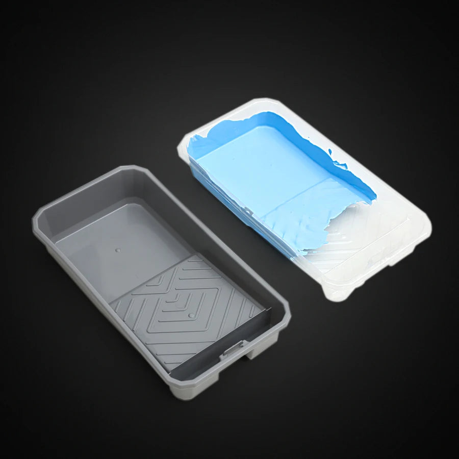 4-piece set of economical paint trays with 3 disposable liners for convenient and time-saving quick construction.
