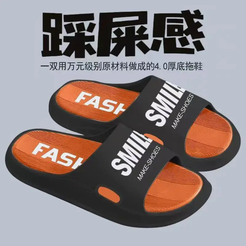 Men's Slippers 2025 New Thick Bottom Trendy Casual Indoor Outdoor Double Wear Bathroom Indoor Bathing Anti-Slip
