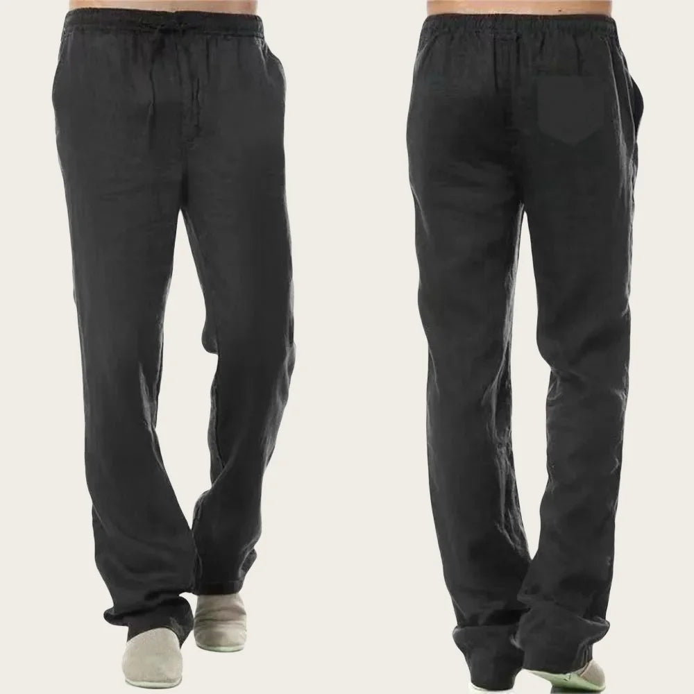 Boho Cotton Linen Pants for Men New Summer Lightweight Loose Fit Casual Sweatpants for Walking Jogger Trousers Work