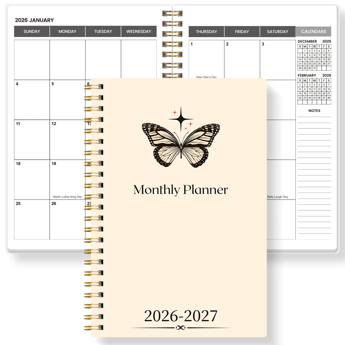 2026-2027 A5 Weekly & Monthly Planner – Jan 2026 to Dec 2027 Spiral Organizer with Calendar & Notes, School & Office Supplies