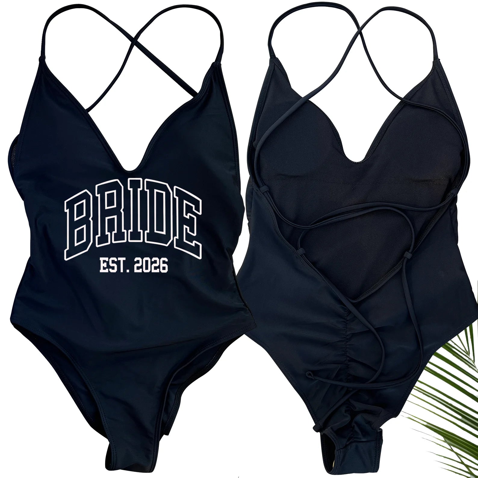 Women Bridal Bathing Suit Bride One-Piece Bachelorette Party Shower Hen Party Bride EST.2026 Swimsuit Girls Wedding Swimwear
