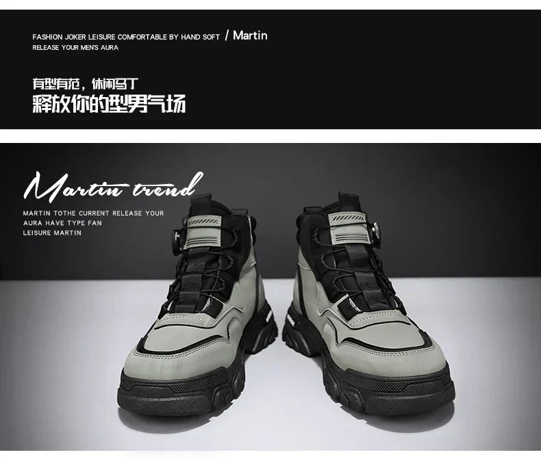 Boots Winter Mens Shoes Casual Cowboy Combat Tactical Motorcycle Chelsea Ankle Work Leather Outdoor Designer Luxury Hiking
