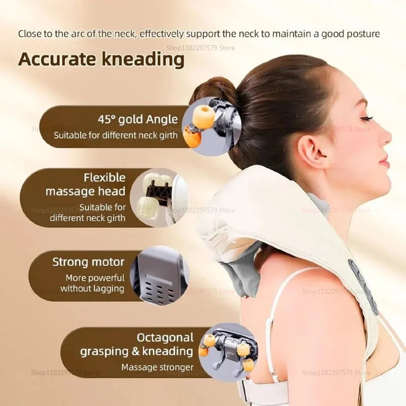 Neck Massager with Heat, Shoulder Massager, Shiatsu Neck and Back Massager, Muscle Pain Relief-Office, Home & Car