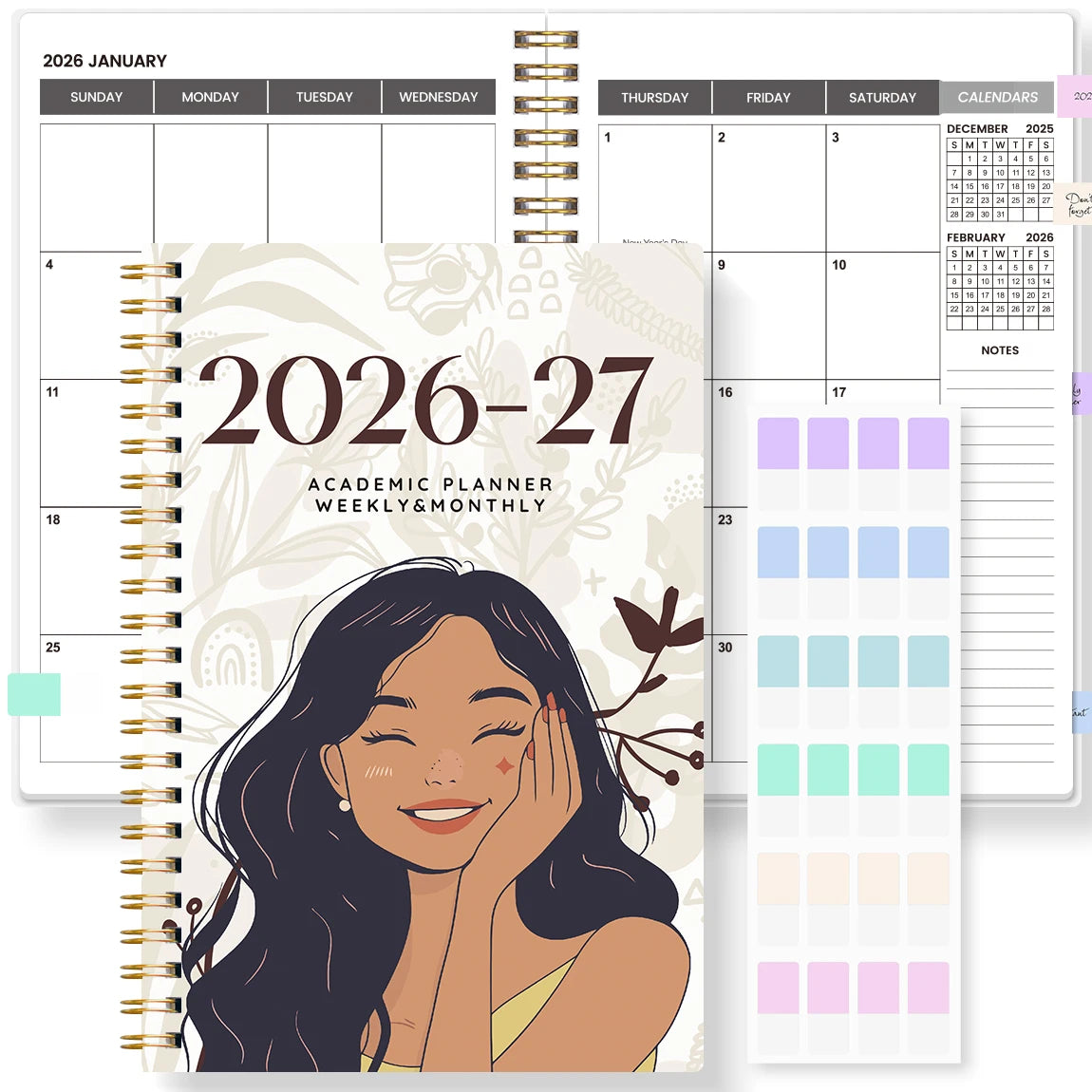 2026-2027 A5 Weekly & Monthly Planner – Jan 2026 to Dec 2027 Spiral Organizer with Calendar & Notes, School & Office Supplies