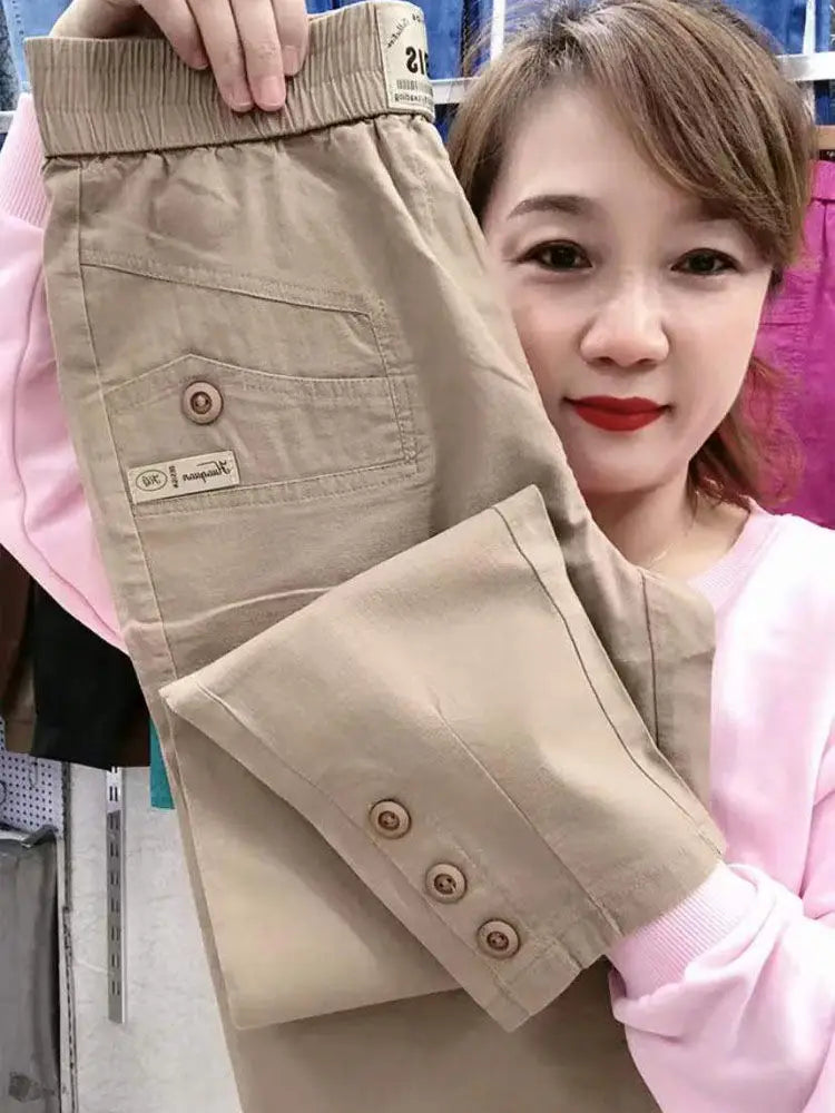 Cotton Linen Women's Loose Fit Casual Pants Thin Slimming Harlan Style High Waist Nine Points Commuter Fashion Spring 2023