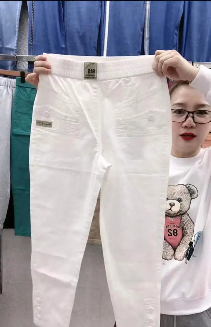 Cotton Linen Women's Loose Fit Casual Pants Thin Slimming Harlan Style High Waist Nine Points Commuter Fashion Spring 2023