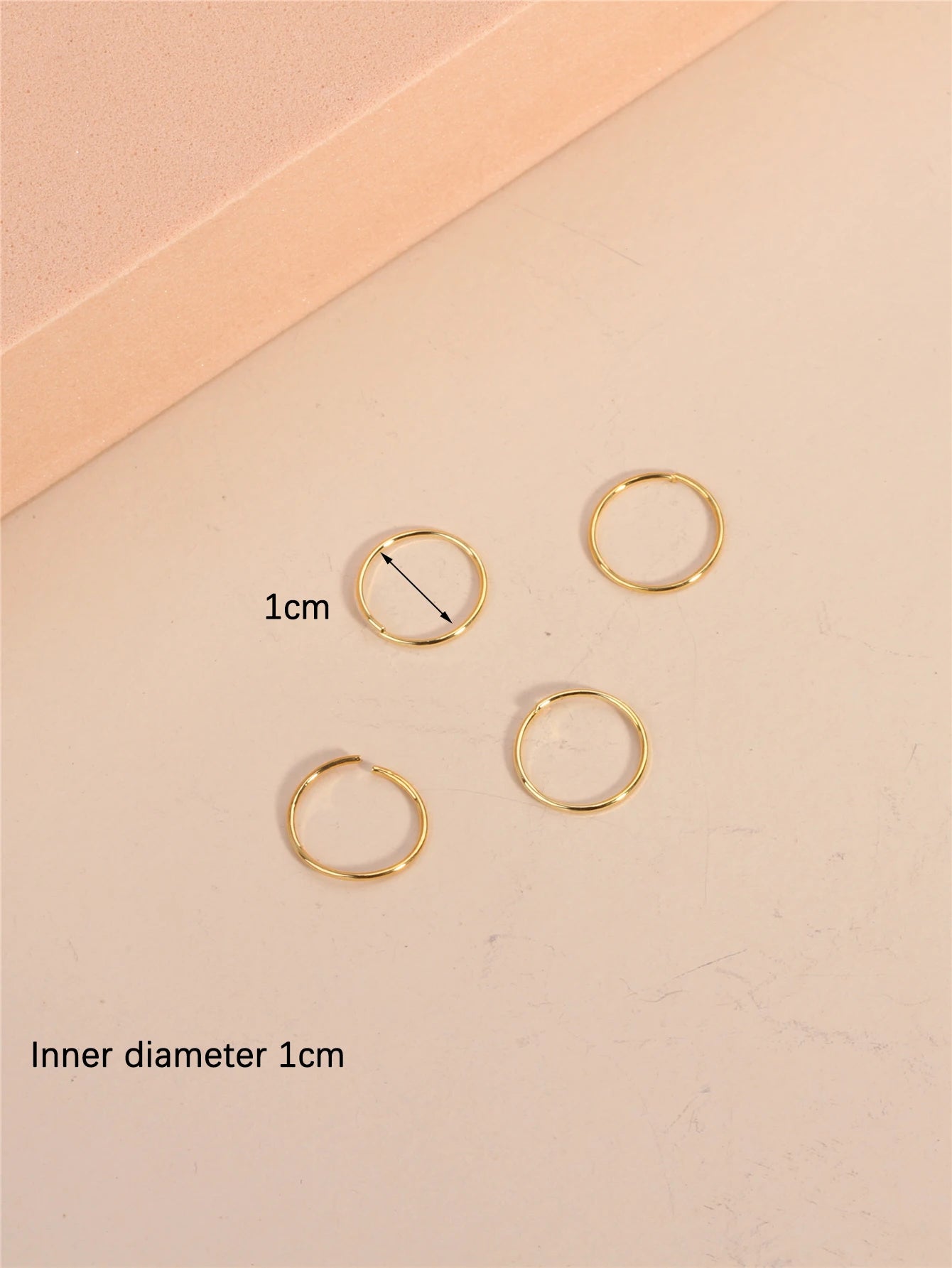 20PCS 10MM Hoop Nose Rings for Women Men Silver Gold Color Simple Classic Round Nose Rings