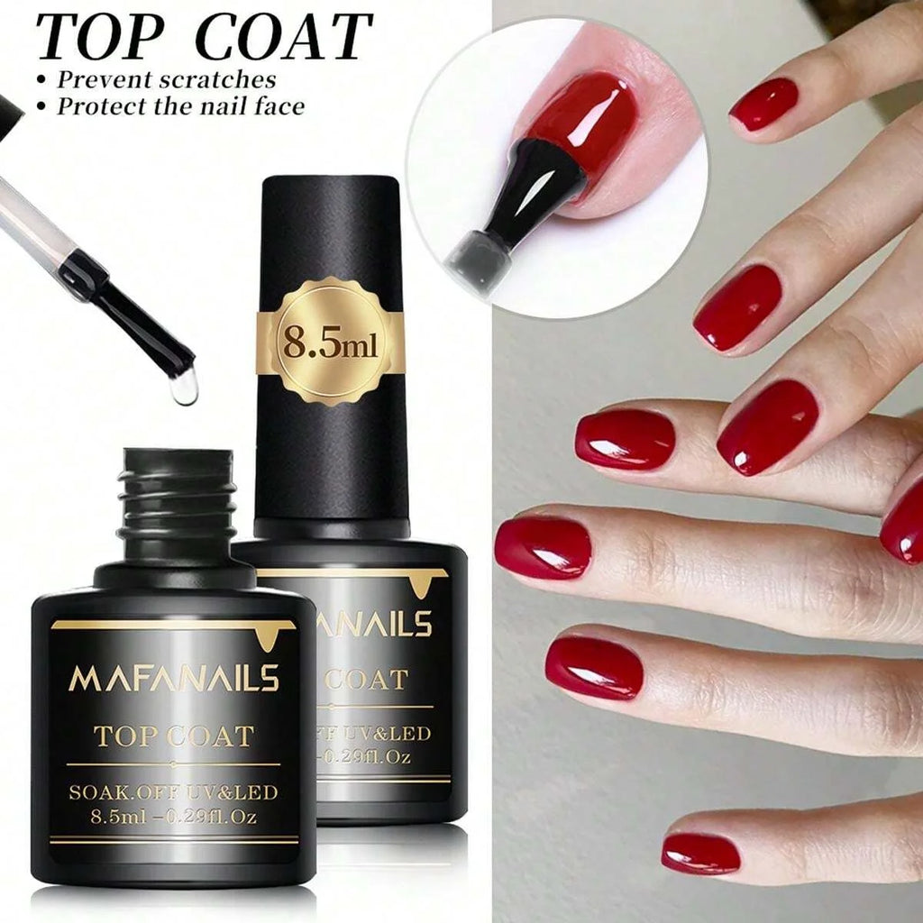 2pcs 8.5ml No Wipe Gel Top Coat And Base Coat Set Soak Off LED Clear Gel Base Top Gel Long Lasting Gel Polish Base &Top Coat Gel