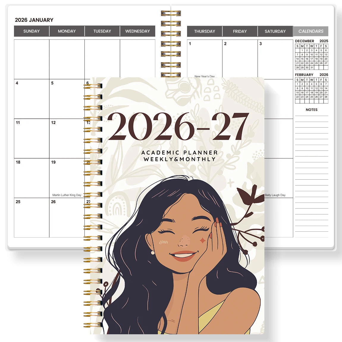2026-2027 A5 Weekly & Monthly Planner – Jan 2026 to Dec 2027 Spiral Organizer with Calendar & Notes, School & Office Supplies