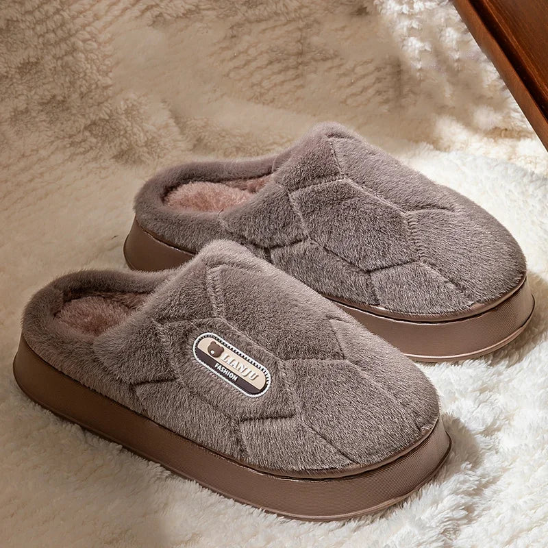 For Warm Slippers Home Slides Casual bedroom Soft Men Women Trend Winter Couple Indoor Non-slip Flip Flops Shoes Big Size 50 51