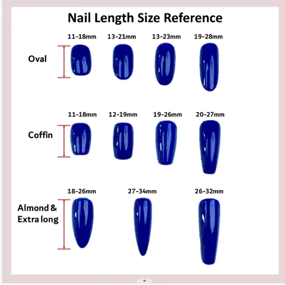 10Pcs High Quality Handmade Press on Nails Simple And Elegant  Royal Blue Depth Gentle And Graceful  Stick-on Nail Art Retro