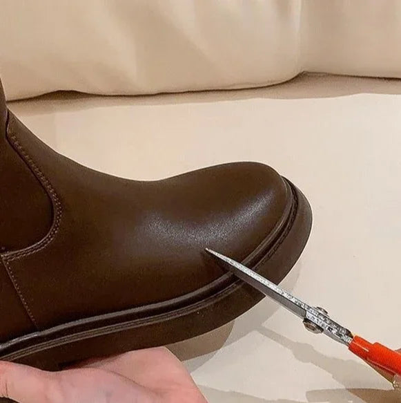 Women's Long Boots Round Toe Winter 2025 Ladies Knee High Shaft Shoes Large Size Warm Spring Autumn Y2k Trend Pu Hot Work Sale