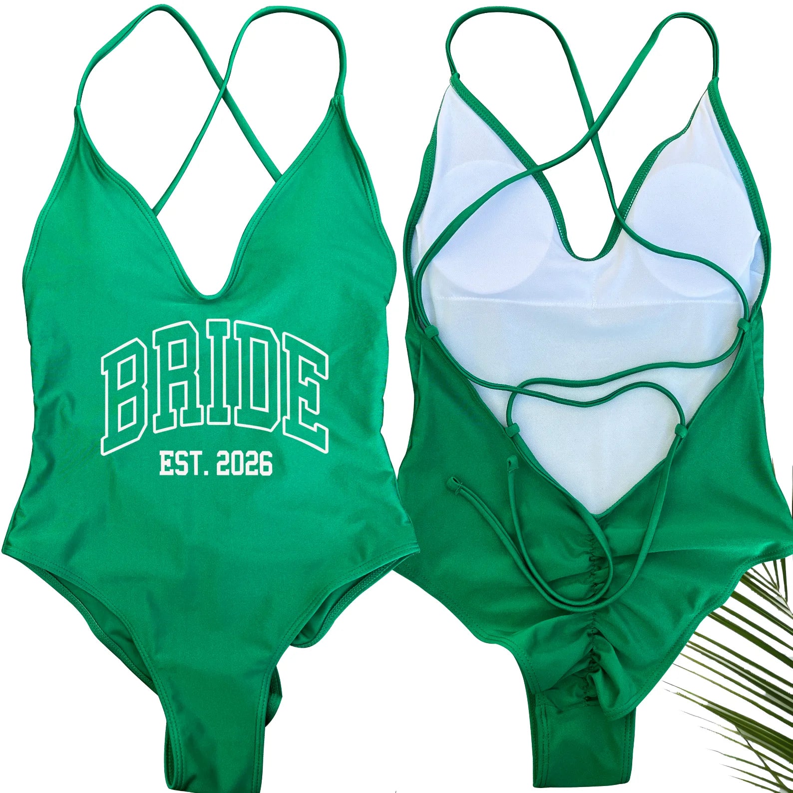 Women Bridal Bathing Suit Bride One-Piece Bachelorette Party Shower Hen Party Bride EST.2026 Swimsuit Girls Wedding Swimwear