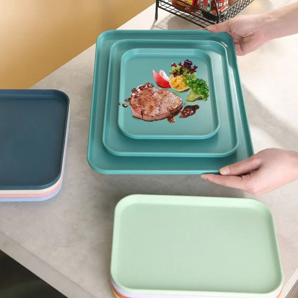 Multiple Colors Rectangular Plastic Pallet Tray Food Bread Pan Storage Tray Hotel Service Tray Dessert Pallet Hotel Service Tray