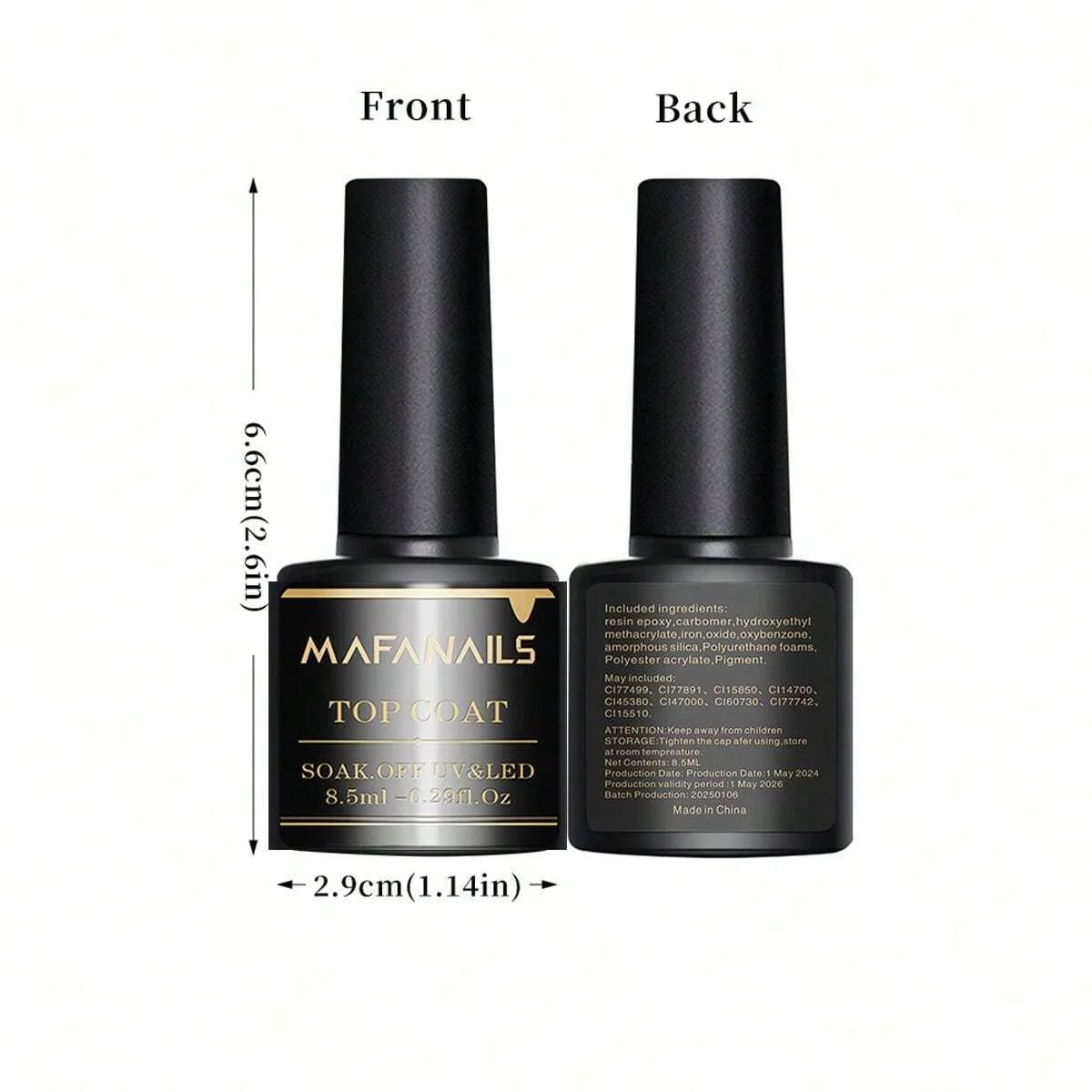 2pcs 8.5ml No Wipe Gel Top Coat And Base Coat Set Soak Off LED Clear Gel Base Top Gel Long Lasting Gel Polish Base &Top Coat Gel