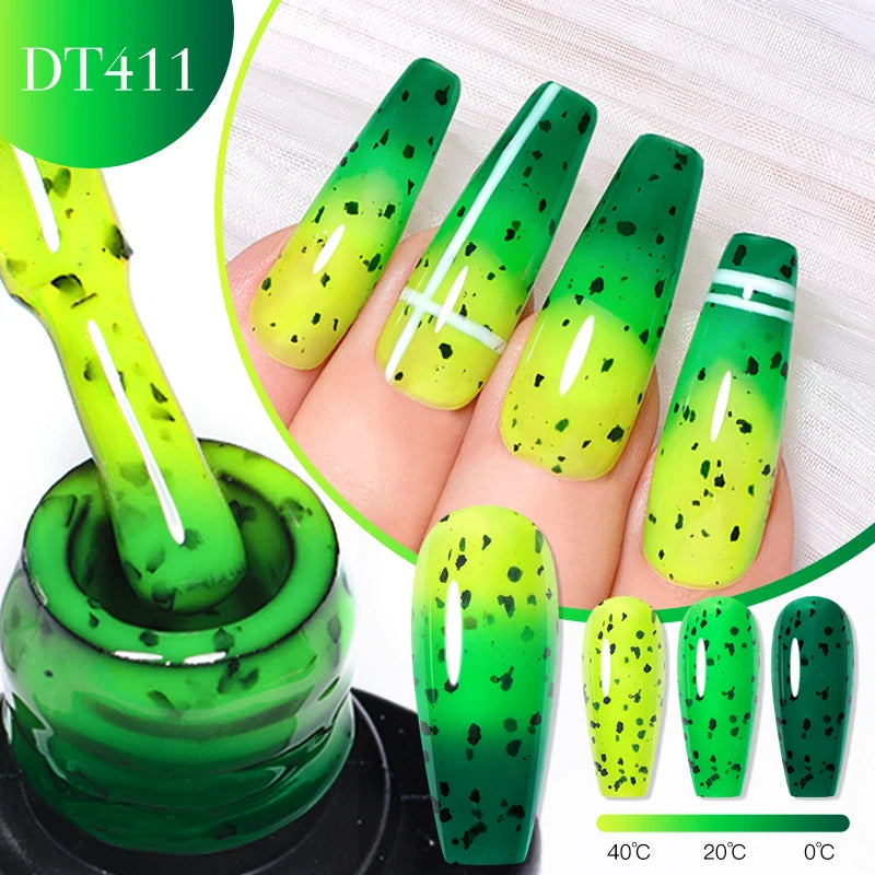 7ml Thermal Gel Nail Polish 3 Layers Temperature Color Changing Gel Winter Grey Semi Permanent Soak Off Nails Art UV Gel Varnish