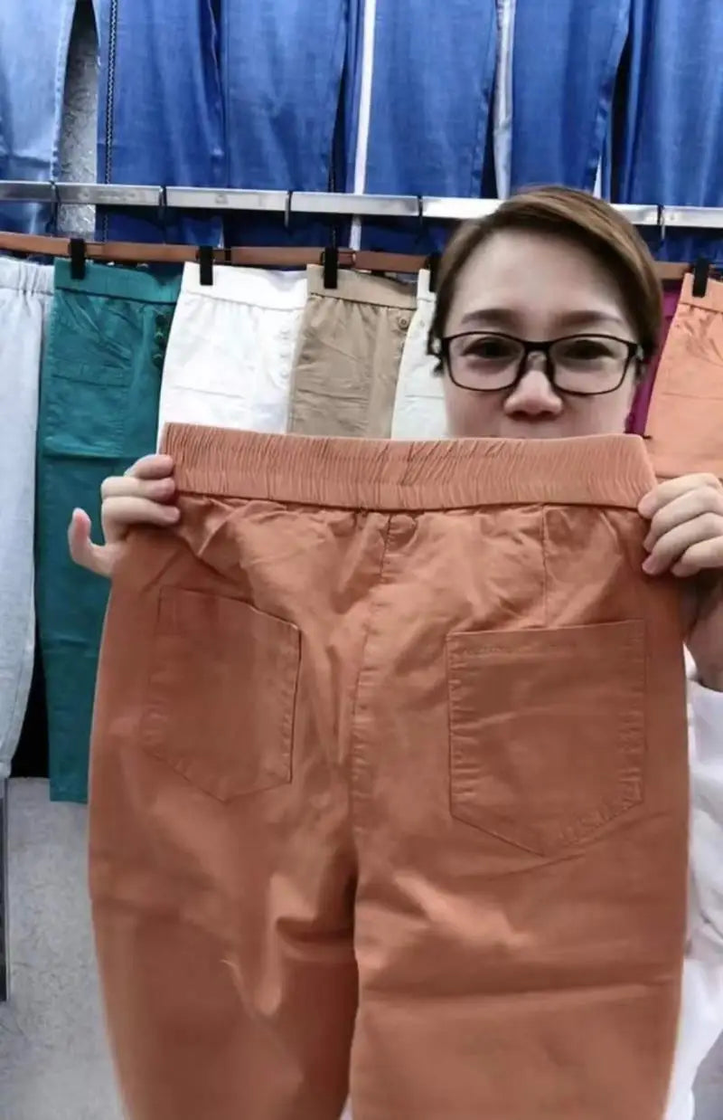 Cotton Linen Women's Loose Fit Casual Pants Thin Slimming Harlan Style High Waist Nine Points Commuter Fashion Spring 2023