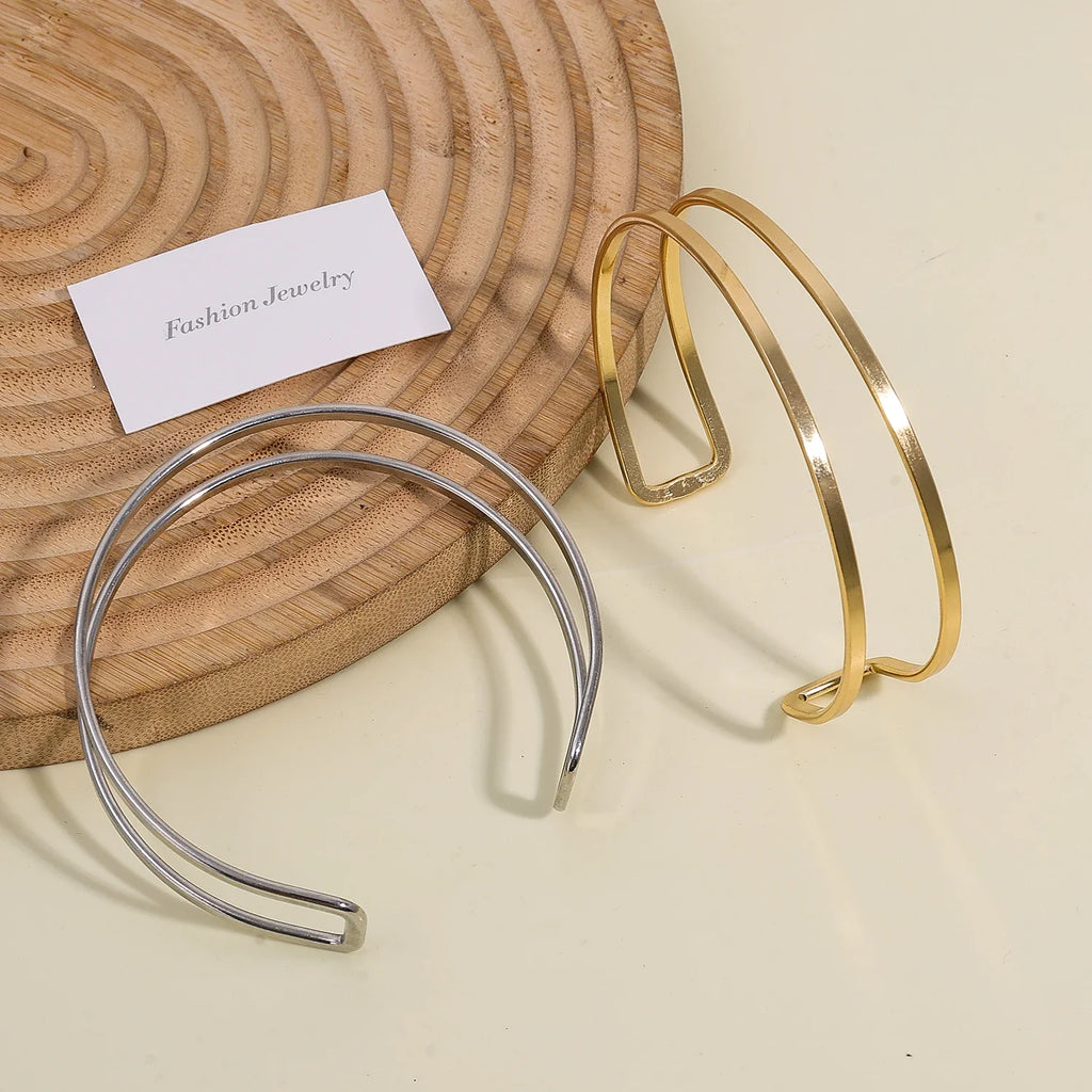 Fashion Wire Bangles Adjustable for Men Women Double Layer DIY Bangle Accessories Supplies Arm Cuff Upper Band Bracelet